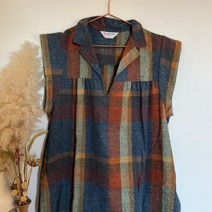 Vintage Plaid Oversized Dress
